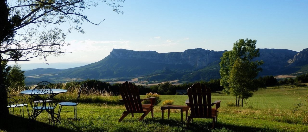 Vue sur la forêt de Saoû depuis la Ferme Bio Le Panicaut